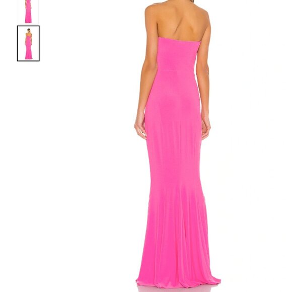 NWT Norma Kamali x REVOLVE Strapless Fishtail Gown in Orchid Pink - Picture 2 of 7